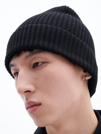 Filippa K Ribbed-knit Wool Beanie In Black
