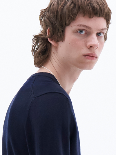 Filippa K Cotton Merino Sweater In Blue