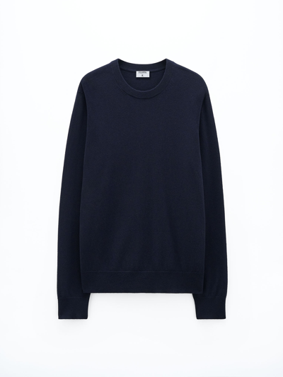 Shop Filippa K Cotton Merino Sweater In Blue