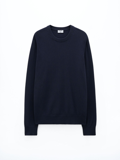 Filippa K Cotton Merino Sweater In Blue