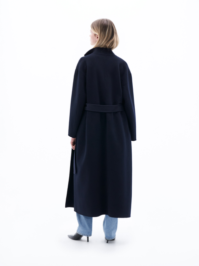 Filippa K Bailey Belted-wait Coat In Blue