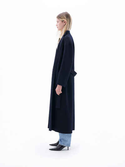 Filippa K Bailey Belted-wait Coat In Blue