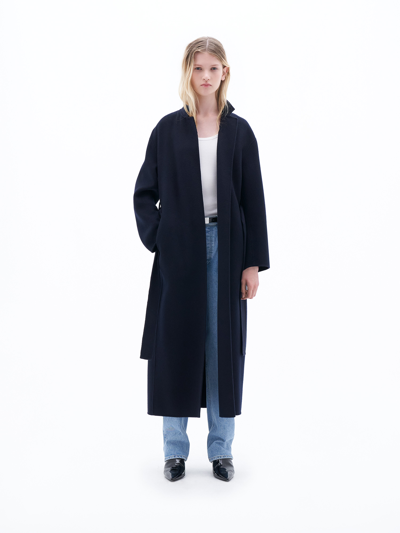 Filippa K Bailey Belted-wait Coat In Blue