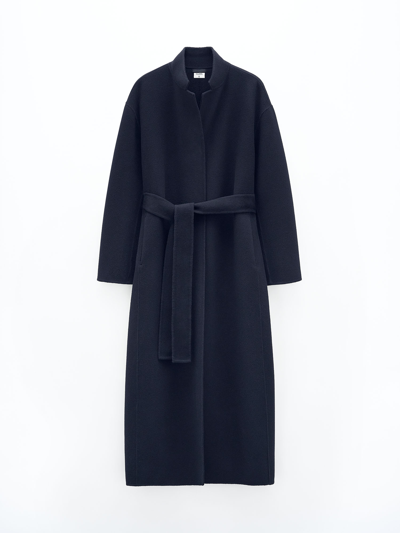 Filippa K Bailey Belted-wait Coat In Blue