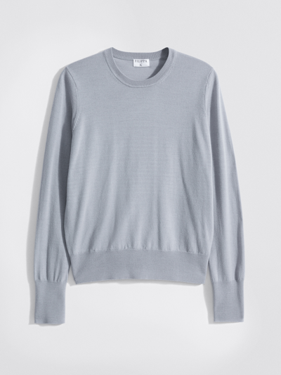 Shop Filippa K Merino R-neck Sweater In Grey