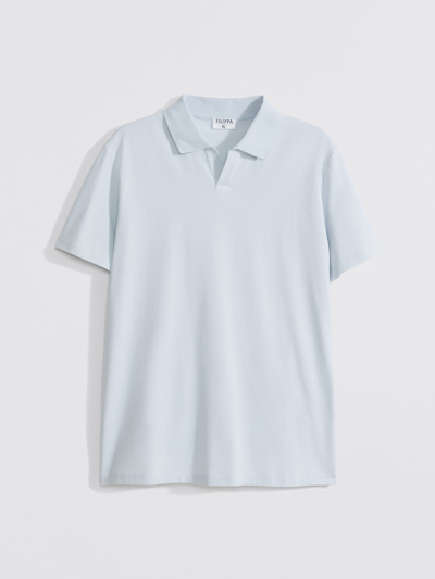 Shop Filippa K Stretch Cotton Polo T-shirt In Blue