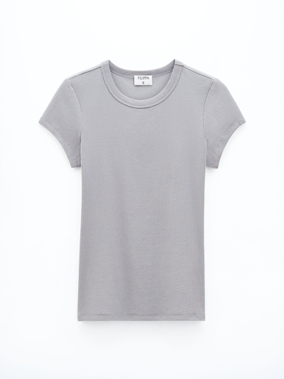 Filippa K Fine Rib Tee In Grey