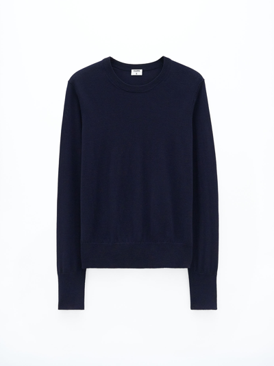 Filippa K Merino Round Neck Sweater In Blue