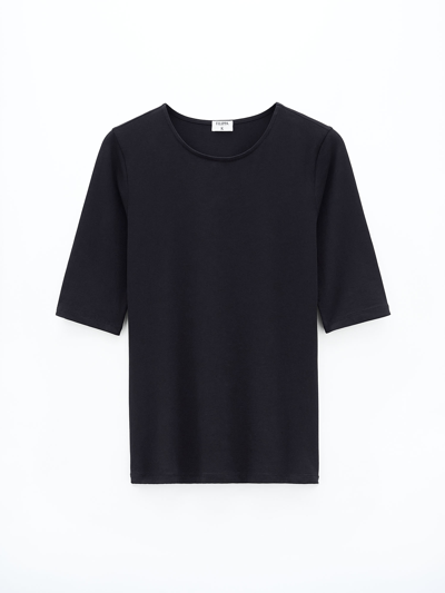 Shop Filippa K Cotton Stretch Elbow Sleeve In Black