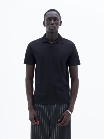 Shop Filippa K Stretch Cotton Polo T-shirt In Black