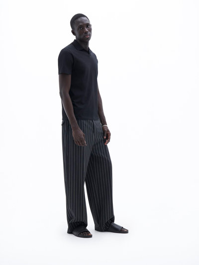 Filippa K Stretch Cotton Polo T-shirt In Black
