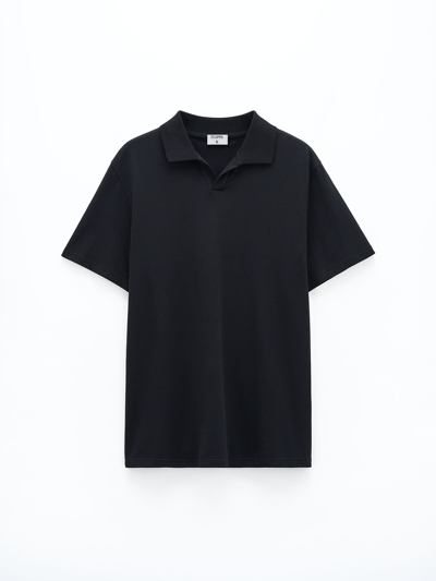 Shop Filippa K Stretch Cotton Polo T-shirt In Black
