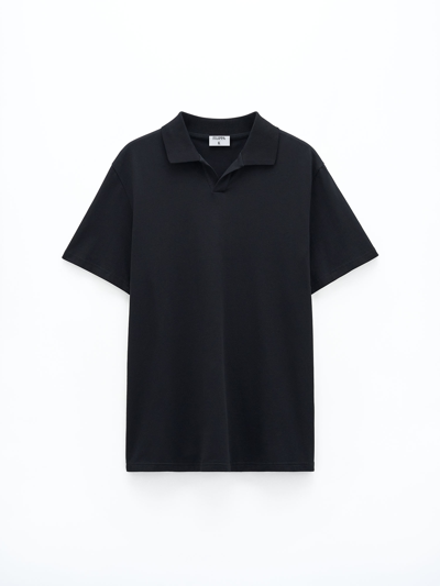 Filippa K Stretch Cotton Polo T-shirt In Black