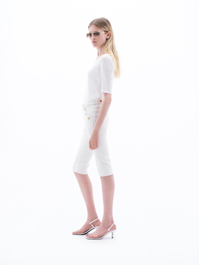 Filippa K Cotton Stretch Scoop Neck Top In White