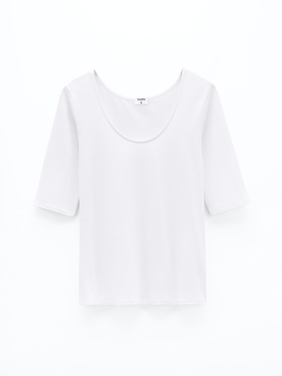 Filippa K Cotton Stretch Scoop Neck Top In White
