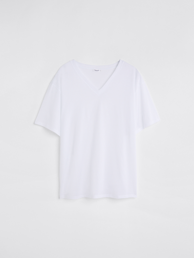 Shop Filippa K Soft Cotton V-neck T-shirt In White