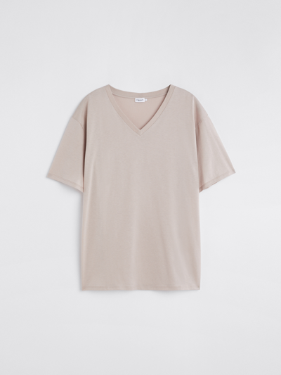Shop Filippa K Soft Cotton V-neck T-shirt In Light Beige