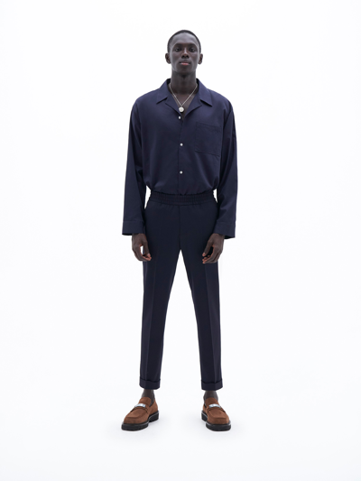 Filippa K Terry Cropped Trousers In Blue