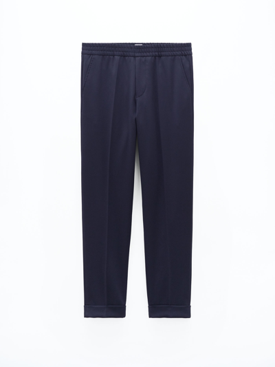 Shop Filippa K Terry Cropped Trousers In Blue