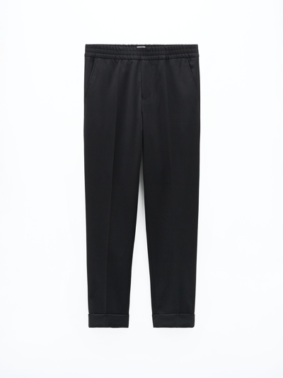 Shop Filippa K Terry Cropped Trousers In Black