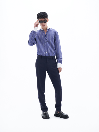 Filippa K Liam Wool Trousers In Blue