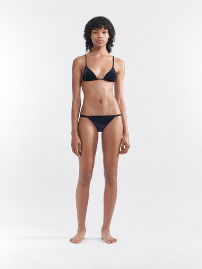 Shop Filippa K Triangle Bikini Top In Black Velvet