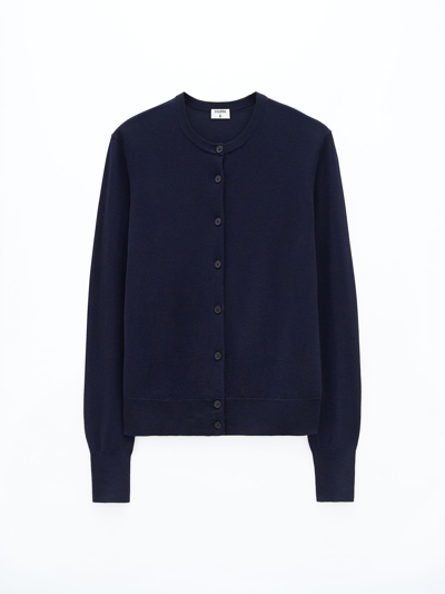 Shop Filippa K Merino Short Cardigan In Blue