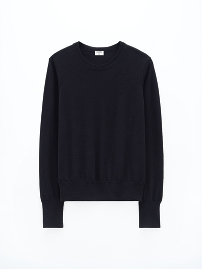 Shop Filippa K Merino R-neck Sweater In Black