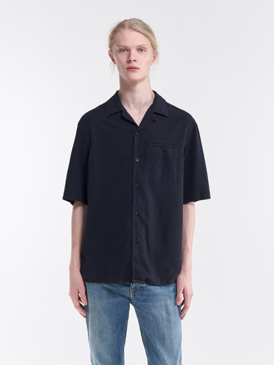 Shop Filippa K Charlie Tencel Shirt In Navy