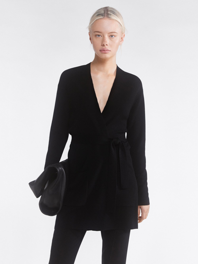 Filippa K Belted Mid Cardigan In Black | ModeSens