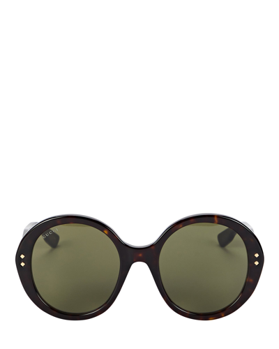Shop Gucci Nouvelle Tortoiseshell Round Sunglasses In Brown
