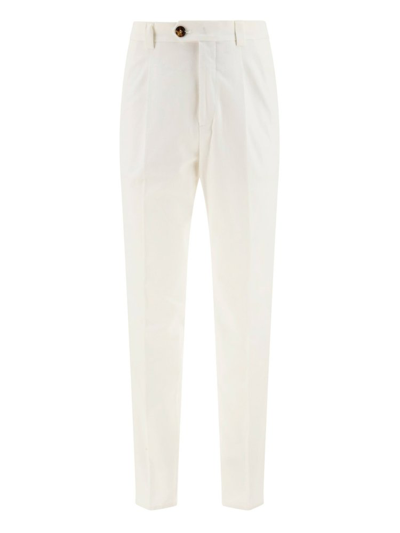 Shop Brunello Cucinelli Pleated Pants In White
