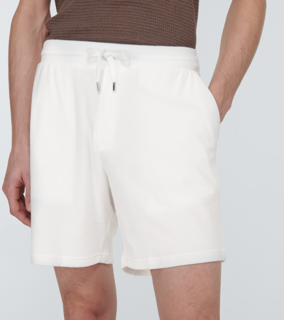 Shop Frescobol Carioca Augusto Terry Shorts In Ivory