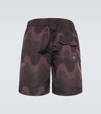 Frescobol Carioca Sport Swim Printed Swim Trunks In Dark Oak