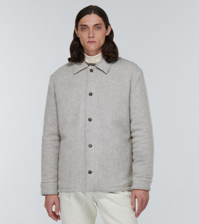 Shop Gabriela Hearst Argus Reversible Cashmere Jacket In Light Grey Melange