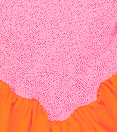 Hunza G Duo Denise Crinkled Swimsuit In Bubblegum
