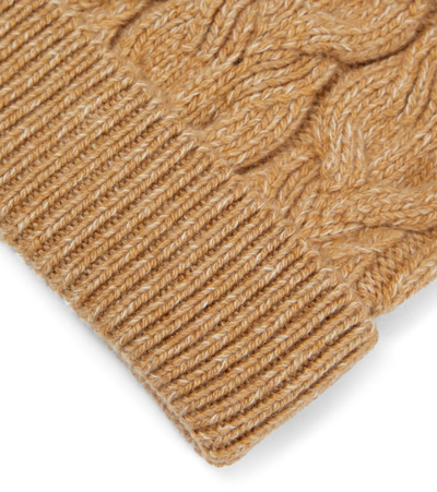 Shop Loro Piana Cable-knit Cashmere Beanie In Fancy Cappuccino
