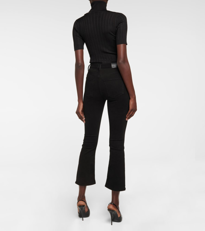 Citizens Of Humanity Isola High Waist Crop Bootcut Jeans In Plush Black