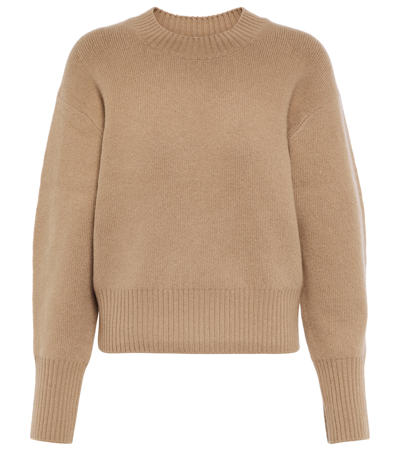 Shop Vince Wool And Cashmere Sweater In Oak Buff