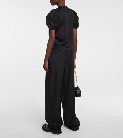 Shop Noir Kei Ninomiya Ruched Cotton Top In Black