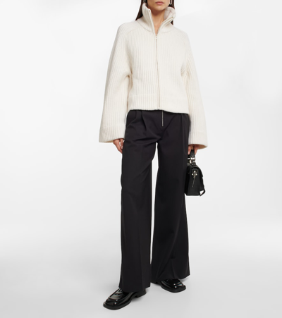 Proenza Schouler Black Stretch Wool Blend Pants In Black