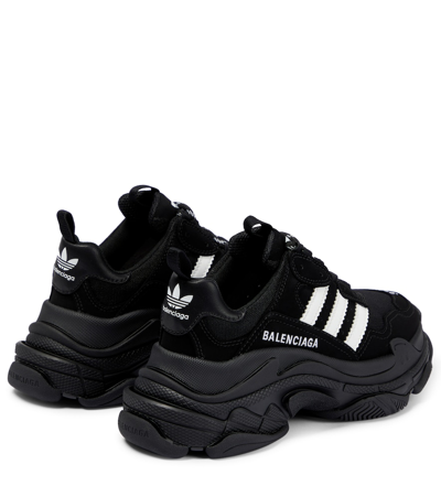 Shop Balenciaga X Adidas Triple S Sneakers In Black/white