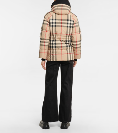 Shop Burberry Archive Check Puffer Jacket In Archive Beige Ip Chk