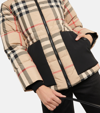 Shop Burberry Archive Check Puffer Jacket In Archive Beige Ip Chk