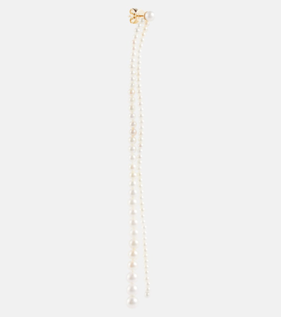 Shop Sophie Bille Brahe Promenade De Perles 14kt Gold Pearl Drop Earrings In Yellow Gold Pearl