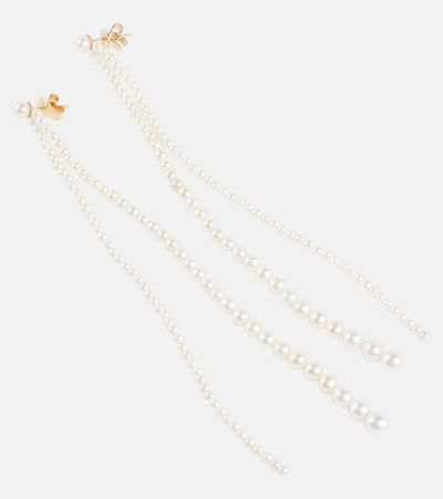 Sophie Bille Brahe Promenade De Perles 14kt Gold Pearl Drop Earrings In Yellow Gold Pearl