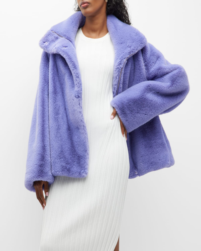 Shop Stand Studio Zendaya Oversize Faux Fur Coat In Light Lilac
