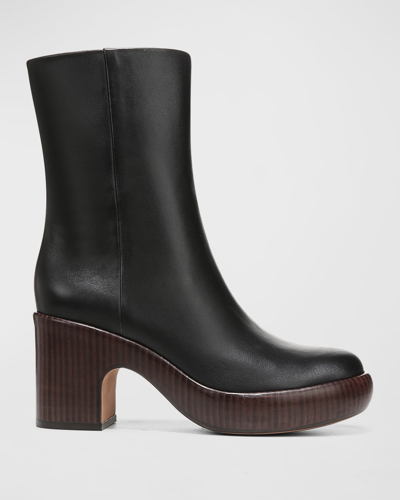 Shop Vince Nicco Leather Clog Booties In Black