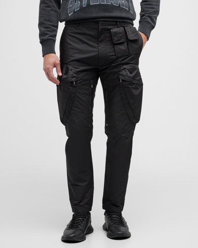 Shop Givenchy Men's Slim Multi-pocket Cargo Pants In Black