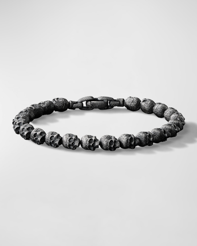 Shop David Yurman Men's Memento Mori Skull Bead Bracelet In Silver, 9mm